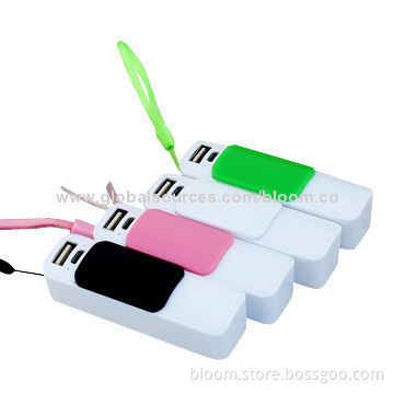 Portable Mini USB Chargers for iPhone6/5/4, 2,600mAh, Sized 84.7 x 24 x 23mmNew